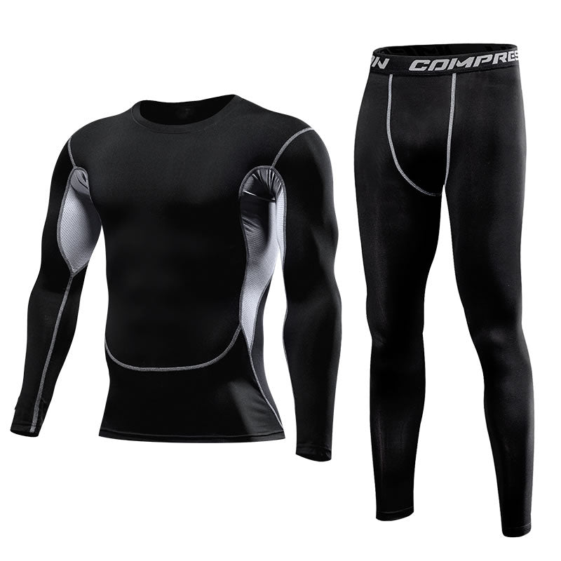 Men Sportswear Quick Dry Compression Set Gym Outdoor Joggers Suit