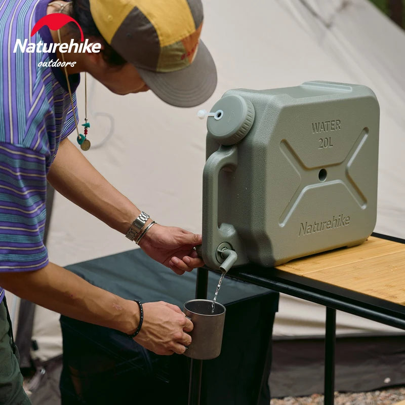 Naturehike Portable Drinking Bucket with Faucet - 20L Outdoor Water Storage Tank