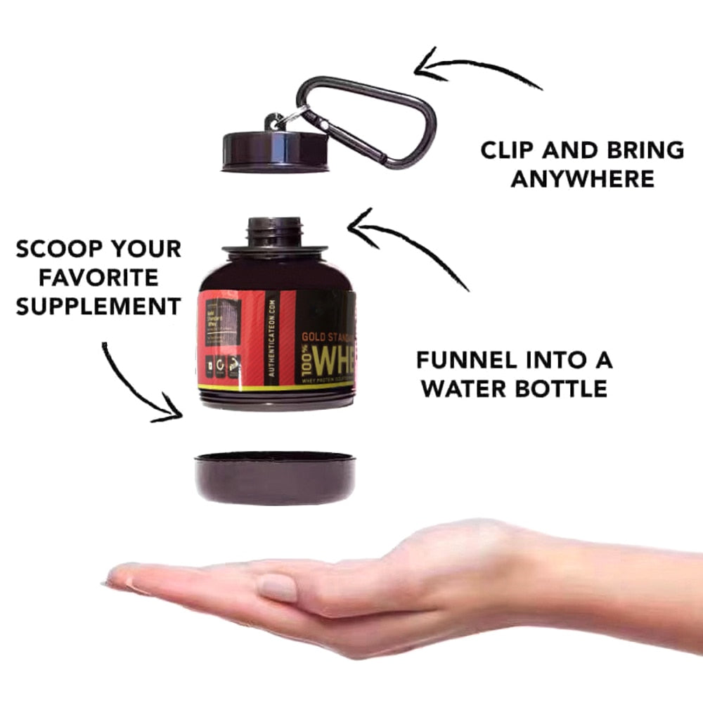 Portable Protein Powder Bottle With Whey Keychain