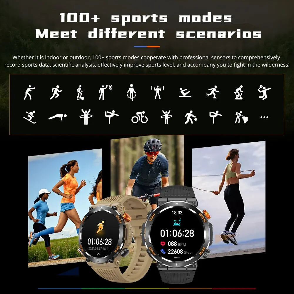 Military-Grade Smartwatch Your Ultimate Smart Companion with AMOLED Display and 100 Sports Modes