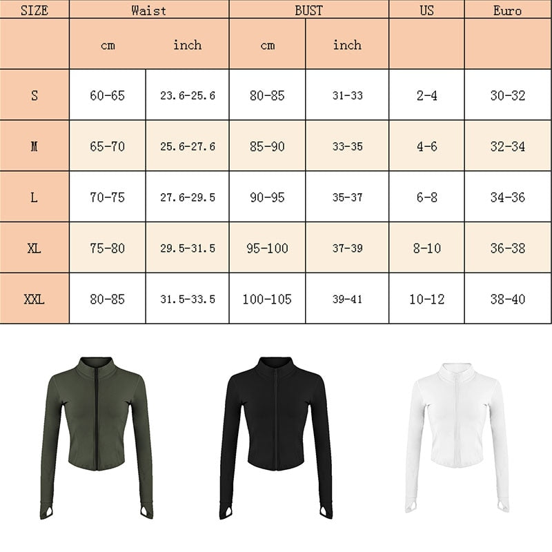 Women Full Zip-up Yoga Top Workout Running Jackets