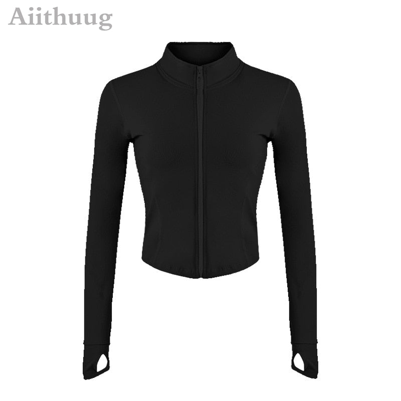 Women Full Zip-up Yoga Top Workout Running Jackets