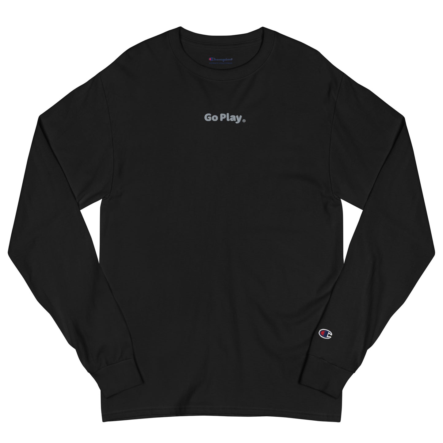 Champion Essential Men's Long Sleeve Cotton Shirt embroidered with Go Play