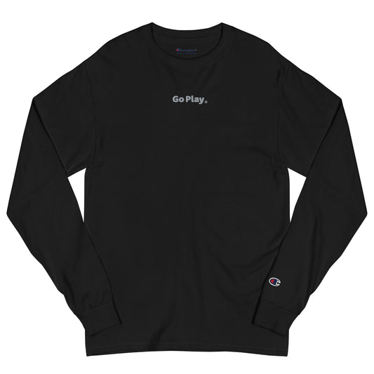 Champion Essential Men's Long Sleeve Cotton Shirt embroidered with Go Play