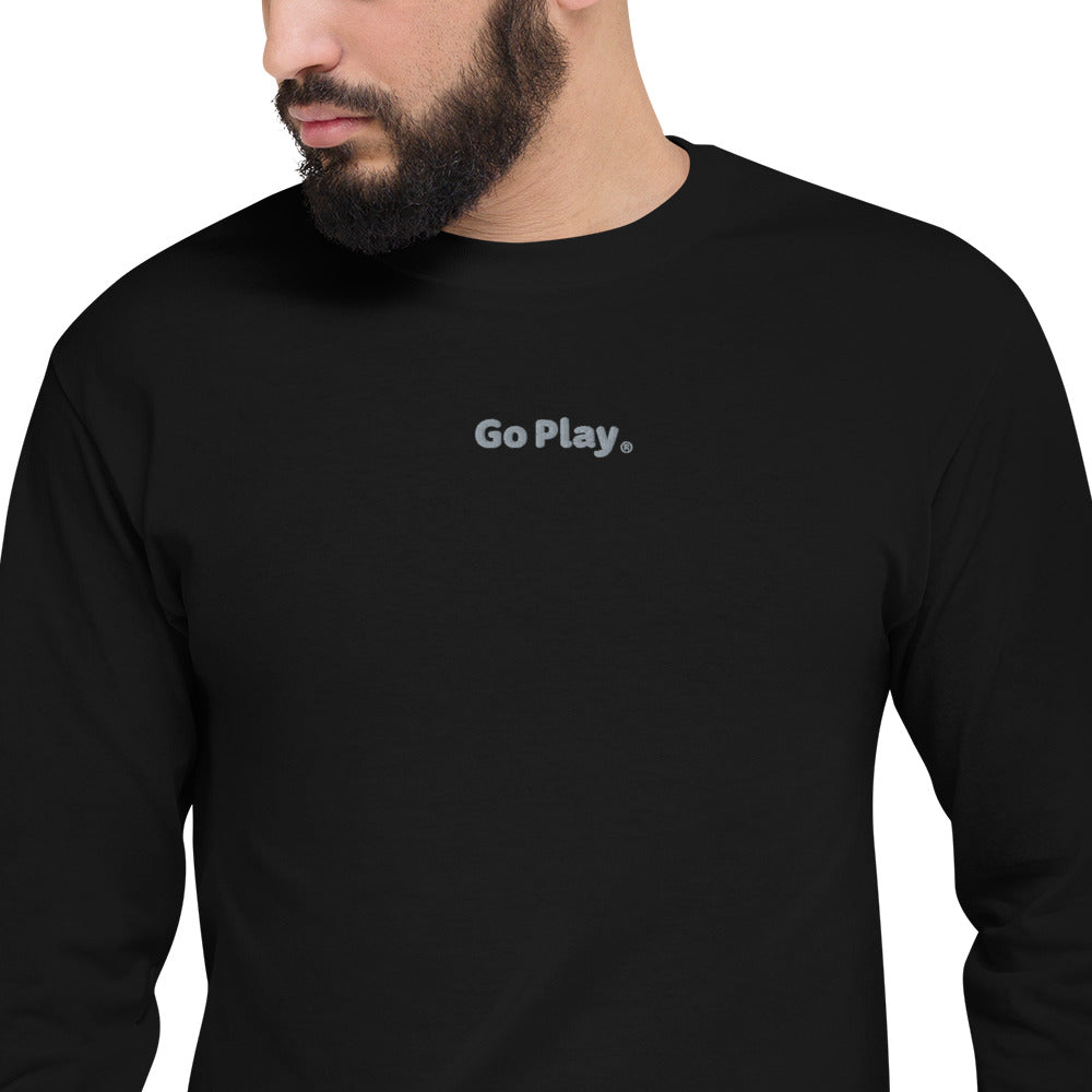 Champion Essential Men's Long Sleeve Cotton Shirt embroidered with Go Play