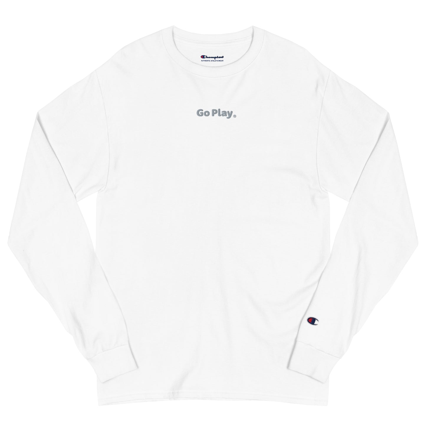 Champion Essential Men's Long Sleeve Cotton Shirt embroidered with Go Play