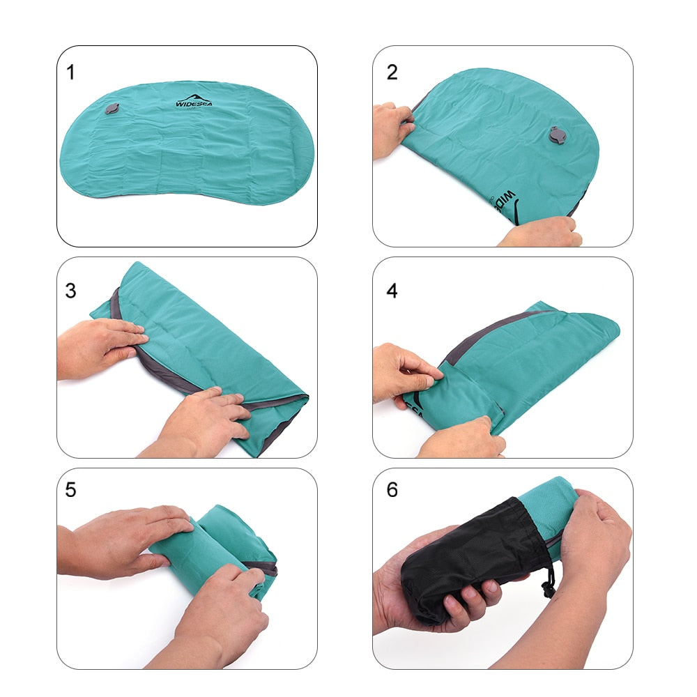 Portable Inflatable Pillow Camping Equipment  Compressible Folding Air Cushion Outdoor Protective Tourism Sleeping Gear