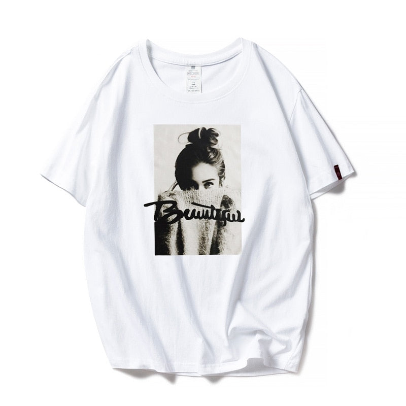 Beautiful Woman's Short Sleeve Cotton Tee