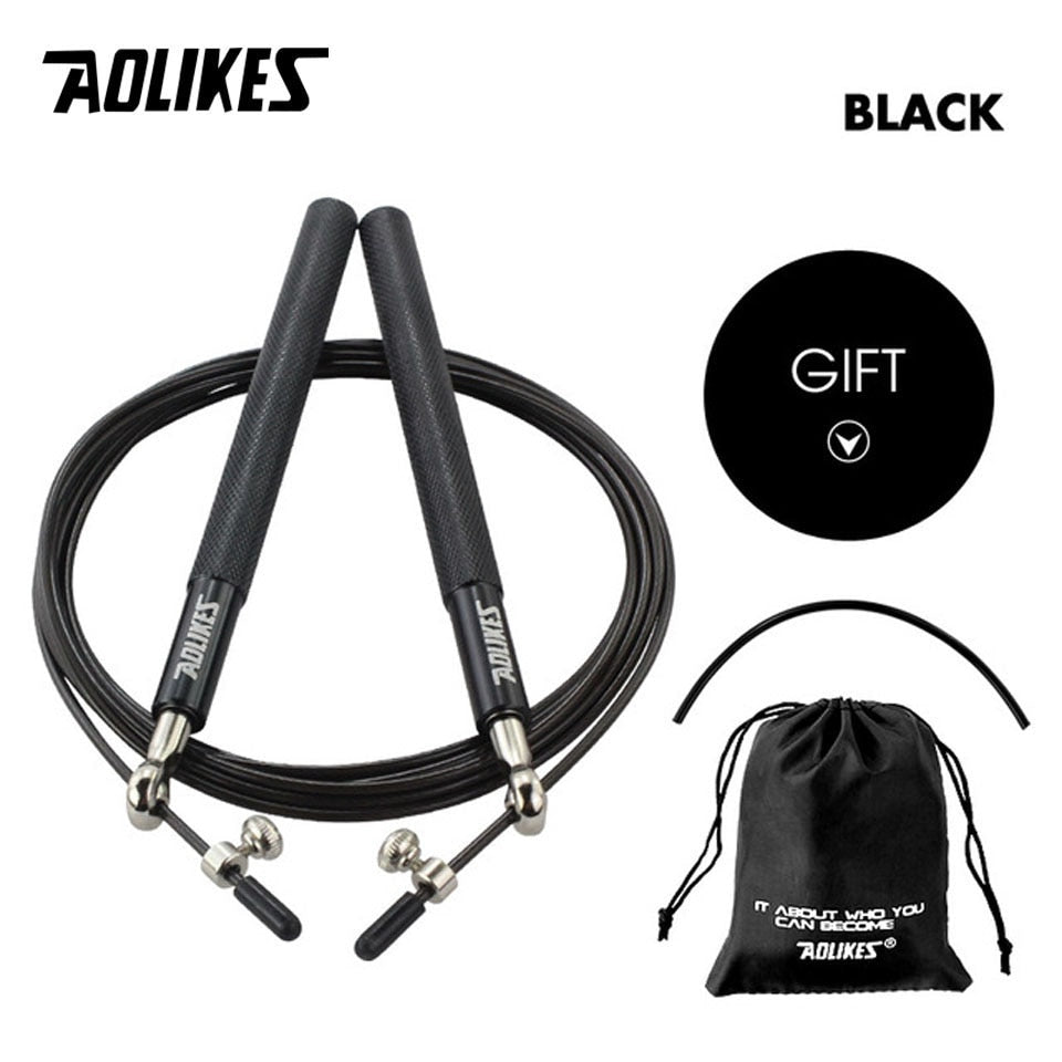 AOLIKES 1PCS Crossfit Speed Jump Rope Professional Skipping Rope For MMA Boxing Fitness Skip Workout Training With Carrying Bag