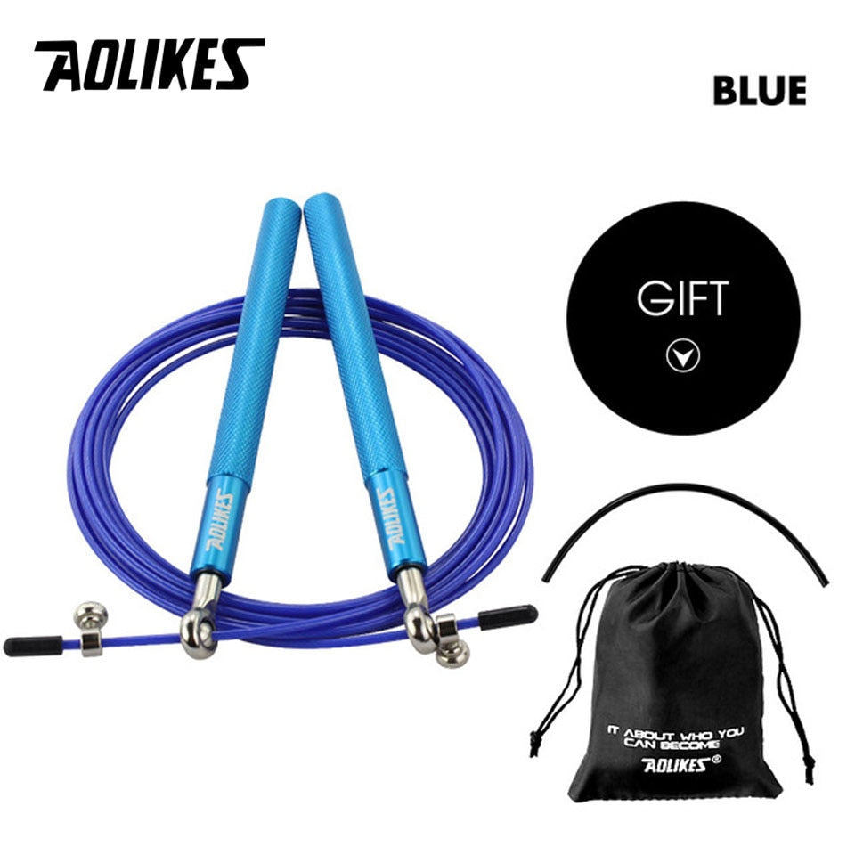 AOLIKES 1PCS Crossfit Speed Jump Rope Professional Skipping Rope For MMA Boxing Fitness Skip Workout Training With Carrying Bag