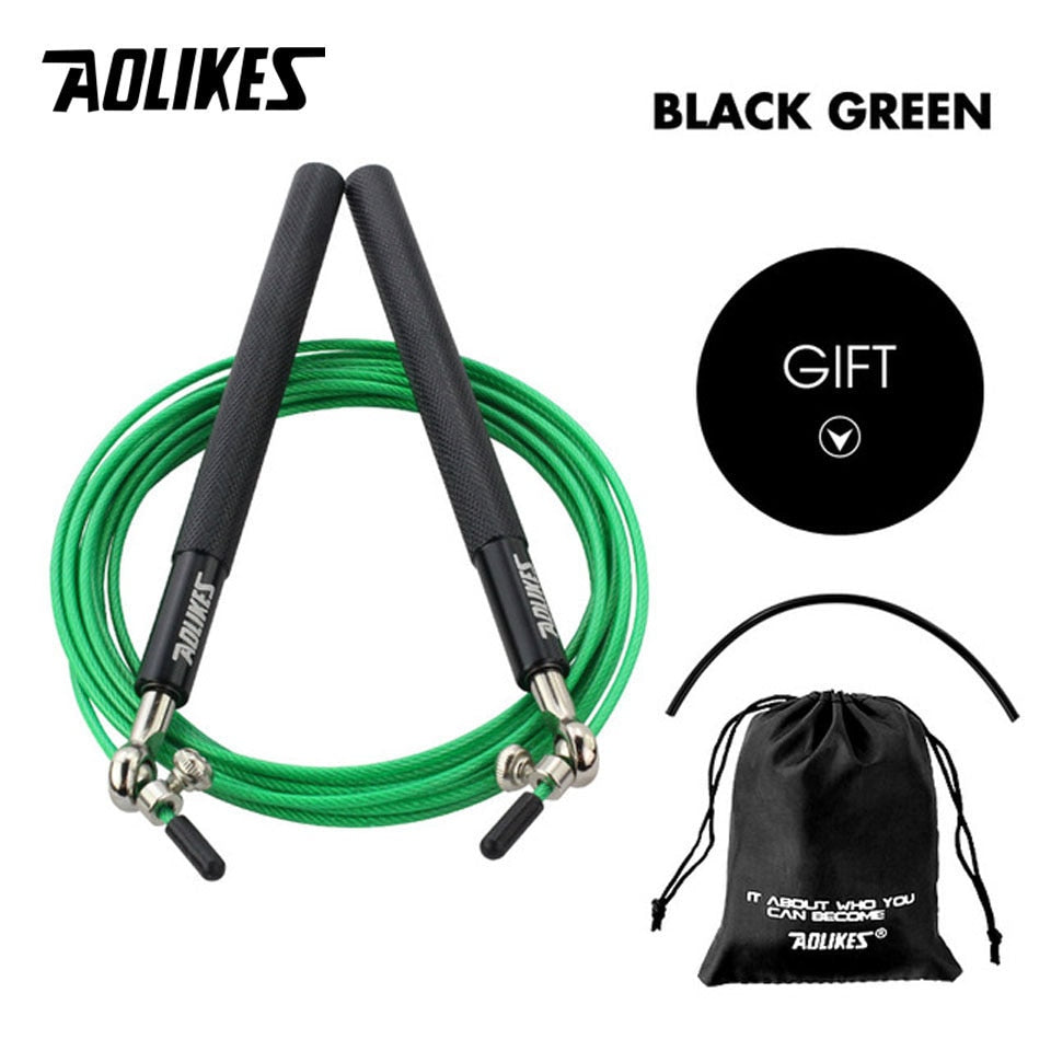 AOLIKES 1PCS Crossfit Speed Jump Rope Professional Skipping Rope For MMA Boxing Fitness Skip Workout Training With Carrying Bag