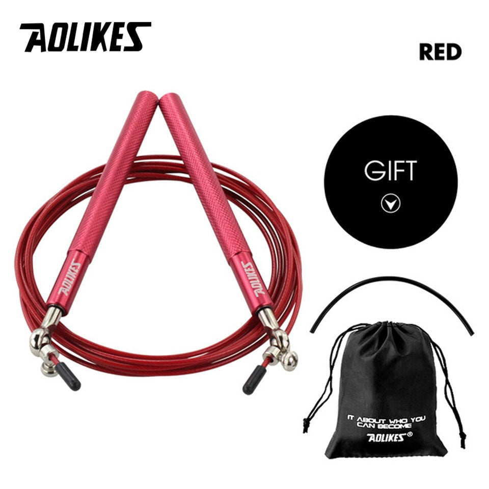 AOLIKES 1PCS Crossfit Speed Jump Rope Professional Skipping Rope For MMA Boxing Fitness Skip Workout Training With Carrying Bag