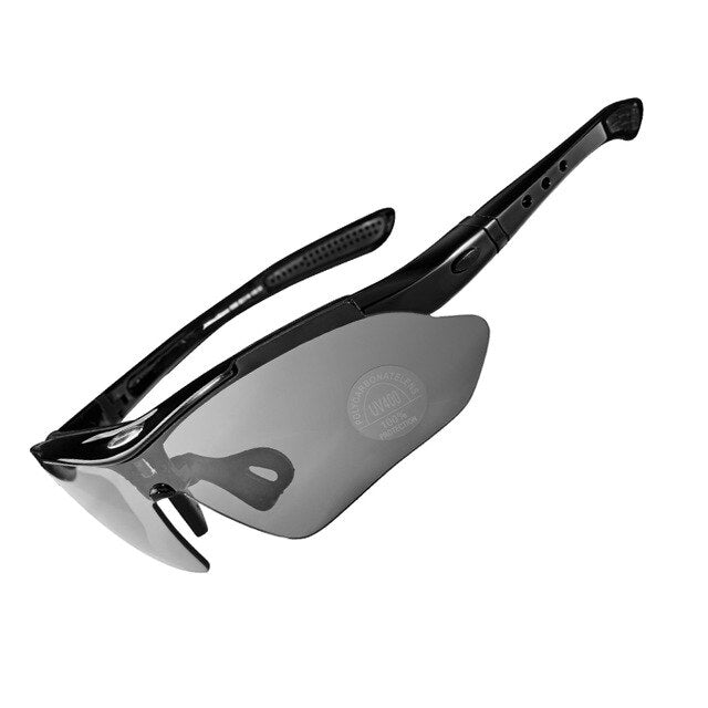 RockBros Polarized Cycling Sunglasses for Men with 5 Interchangeable Lenses, Lightweight and Protective Eyewear for Outdoor Sports