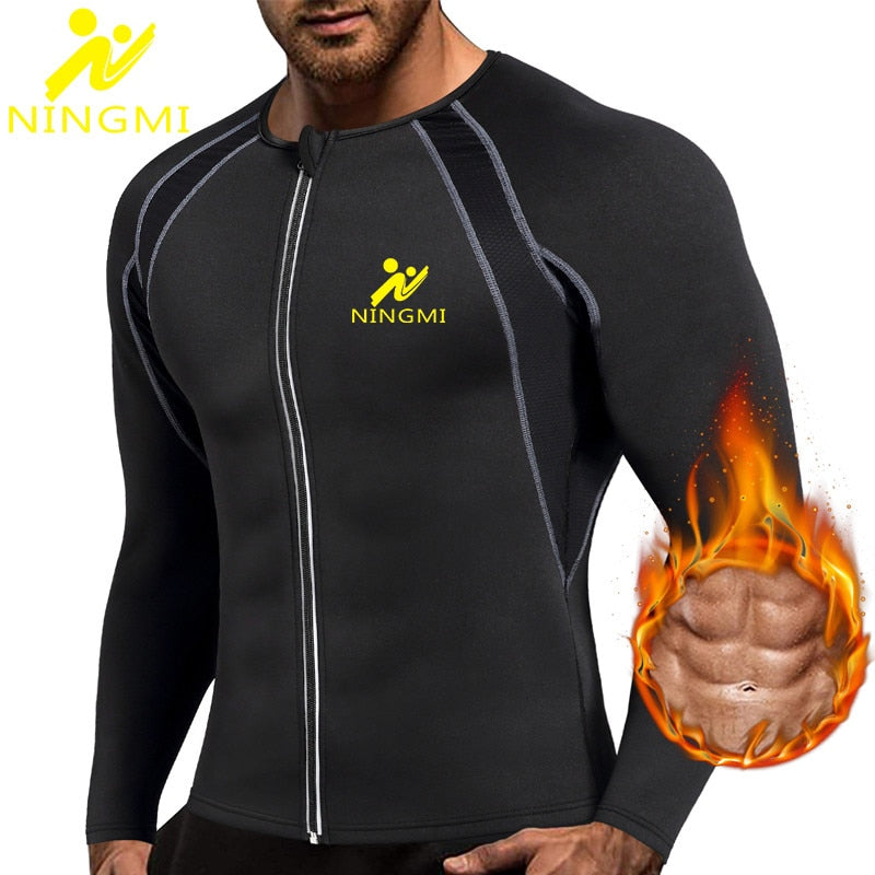 Men Slimming Home Athletic Wear Long Sleeve Jacket Weight Loss Neoprene Sauna Waist Trainer Body Shapers