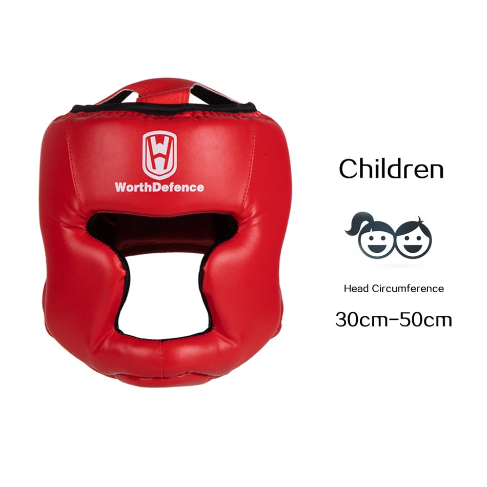 Kick Boxing Helmet for Adults and Children PU Karate Muay Thai Boxing Free Fight MMA Sanda Training Sparring Equipment