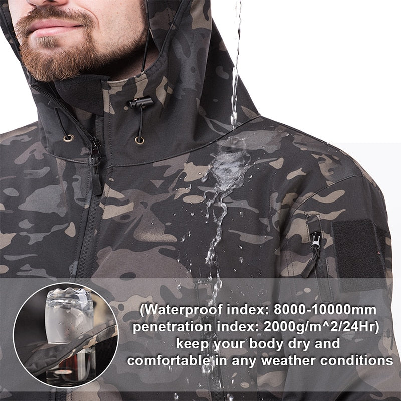 Men's Tactical Windbreaker Jacket: Waterproof, Windproof Soft Shell for Outdoor Activities